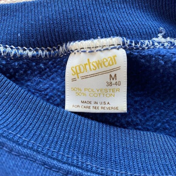 Vintage Sportswear Blue Crewneck Pullover Sweater. 50/50 Polycotton. Size Medium - Picture 9 of 13